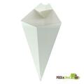 Packnwood White Paper Cone with Built-In Sauce Cup - 11 in. 210CONFR3WH